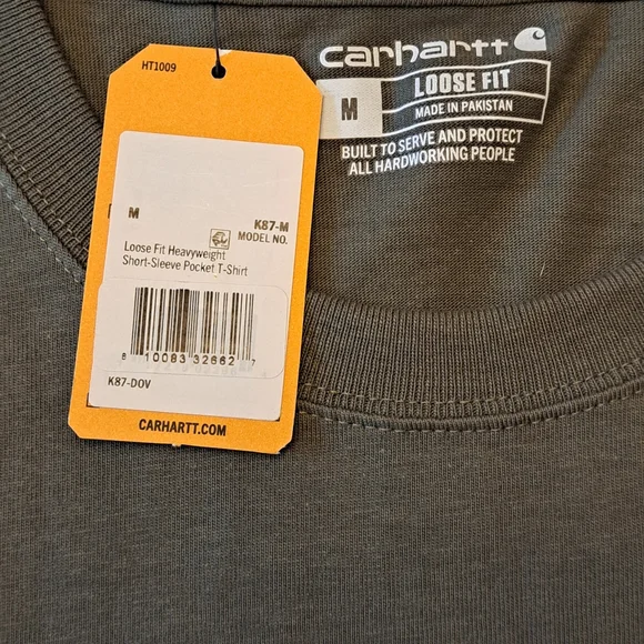 Carhartt K87 Loose Fit Heavyweight Pocket T-Shirt Men’s Medium Olive Green NWT - Picture 3 of 3